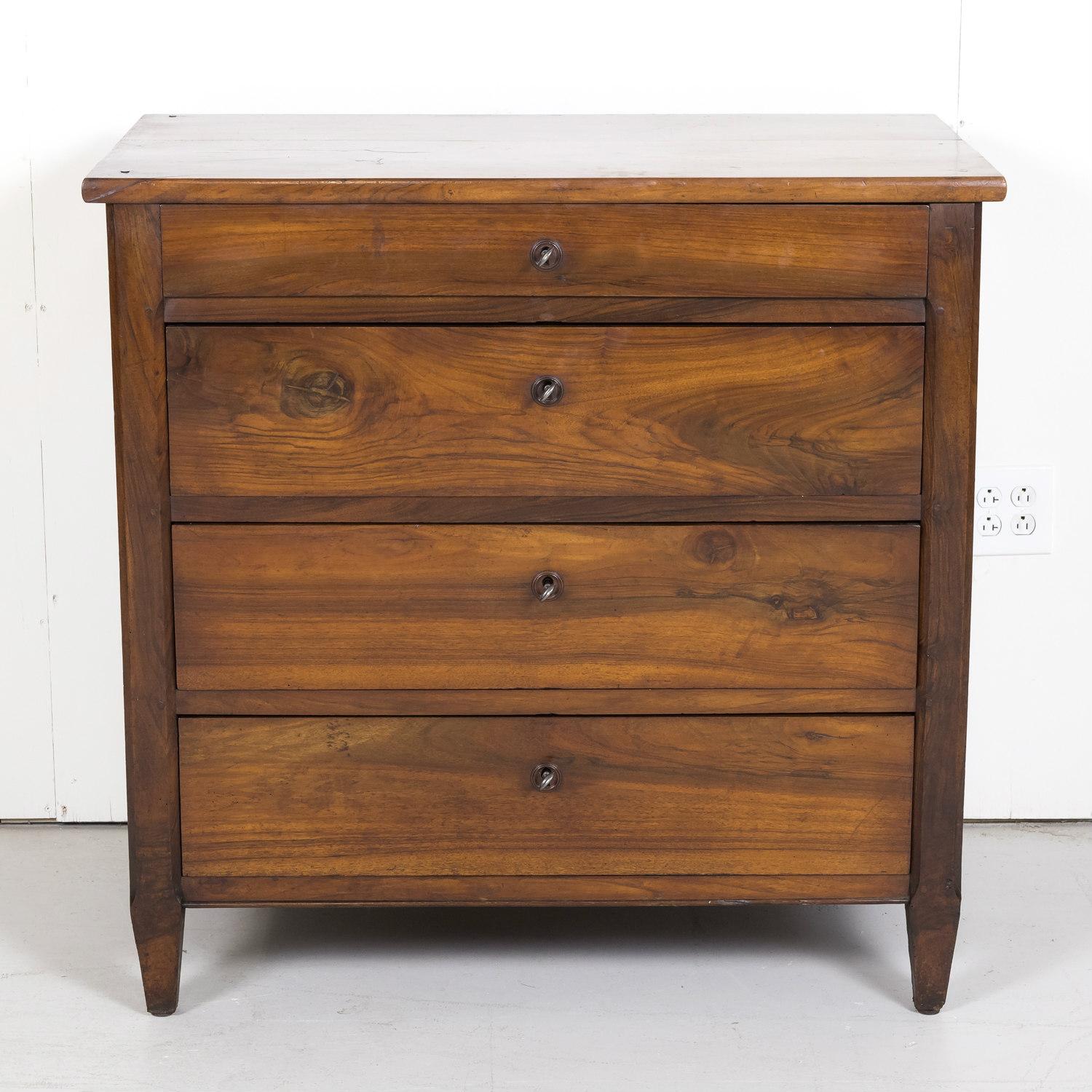 19th Century French Louis XVI Style Four-Drawer Walnut Commode 1