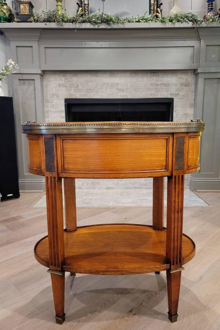 19th Century French Louis XVI Style Fruitwood TrayTop Side Table For