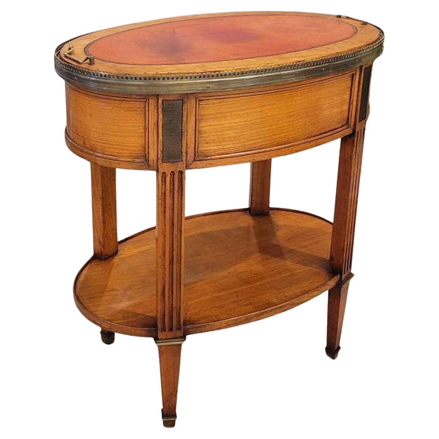 19th Century French Louis XVI Style Fruitwood Tray-Top Side Table For Sale
