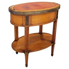 19th Century French Louis XVI Style Fruitwood Tray-Top Side Table