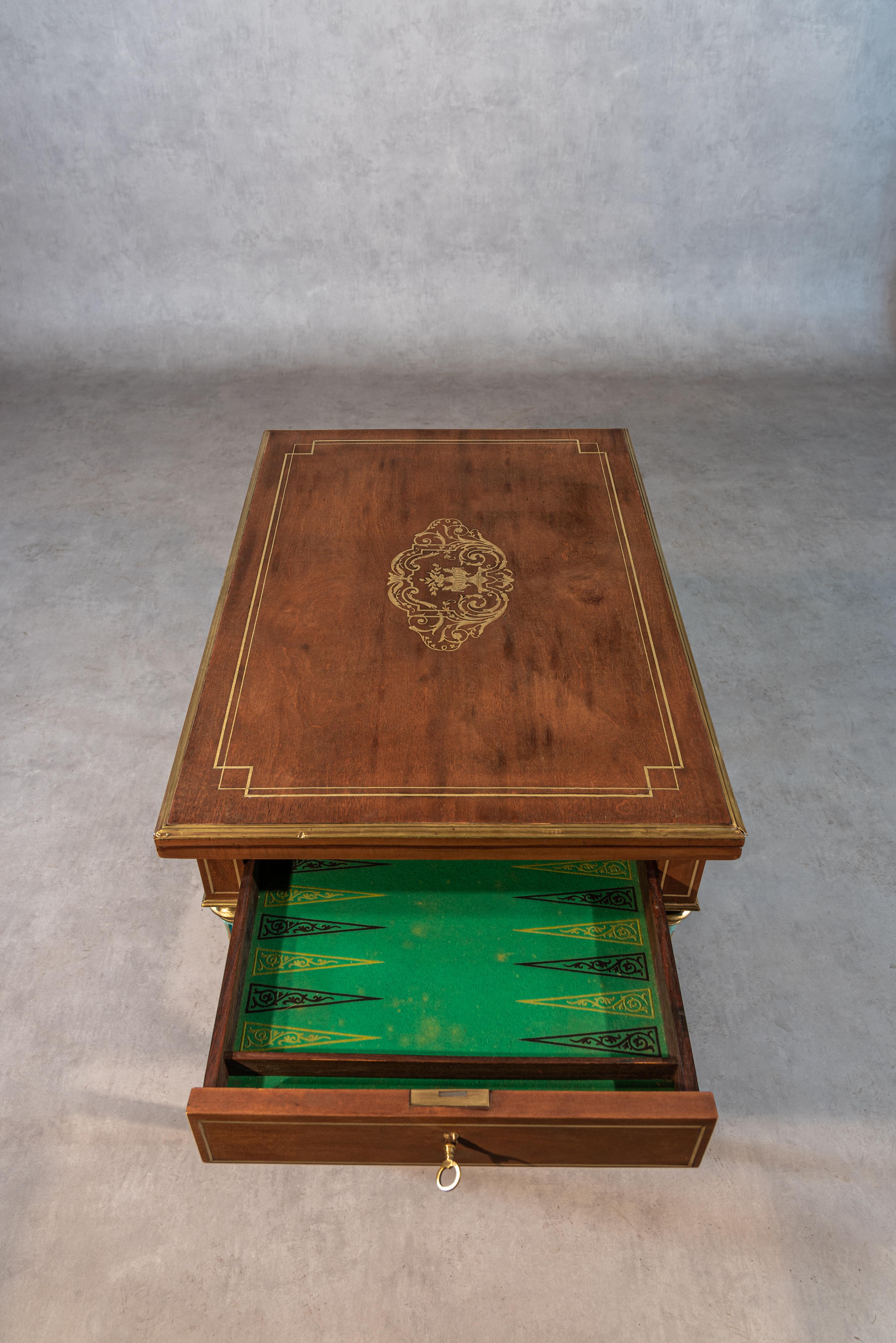 Marquetry 19th Century French  Louis XVI Style Game Table