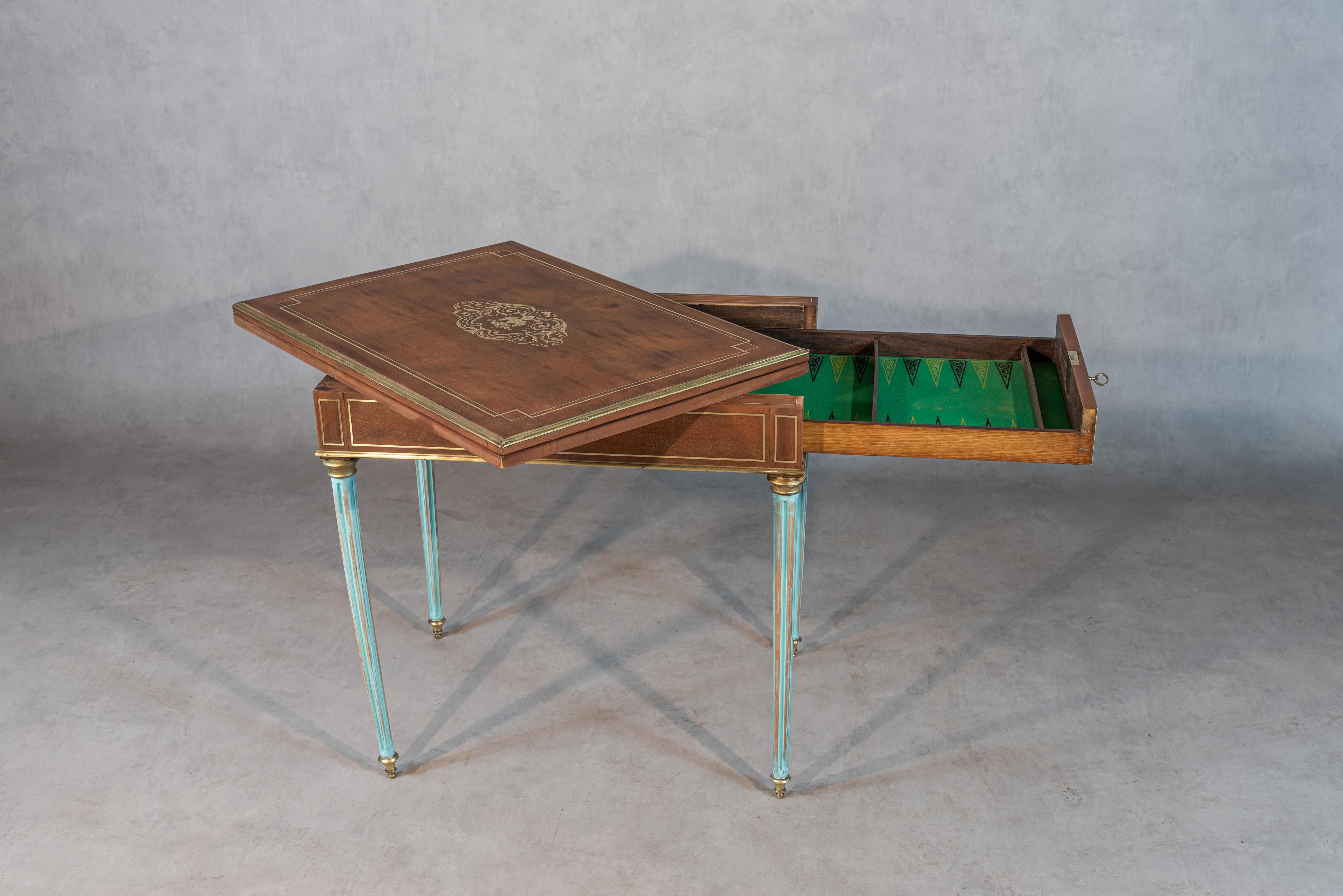 Brass 19th Century French  Louis XVI Style Game Table