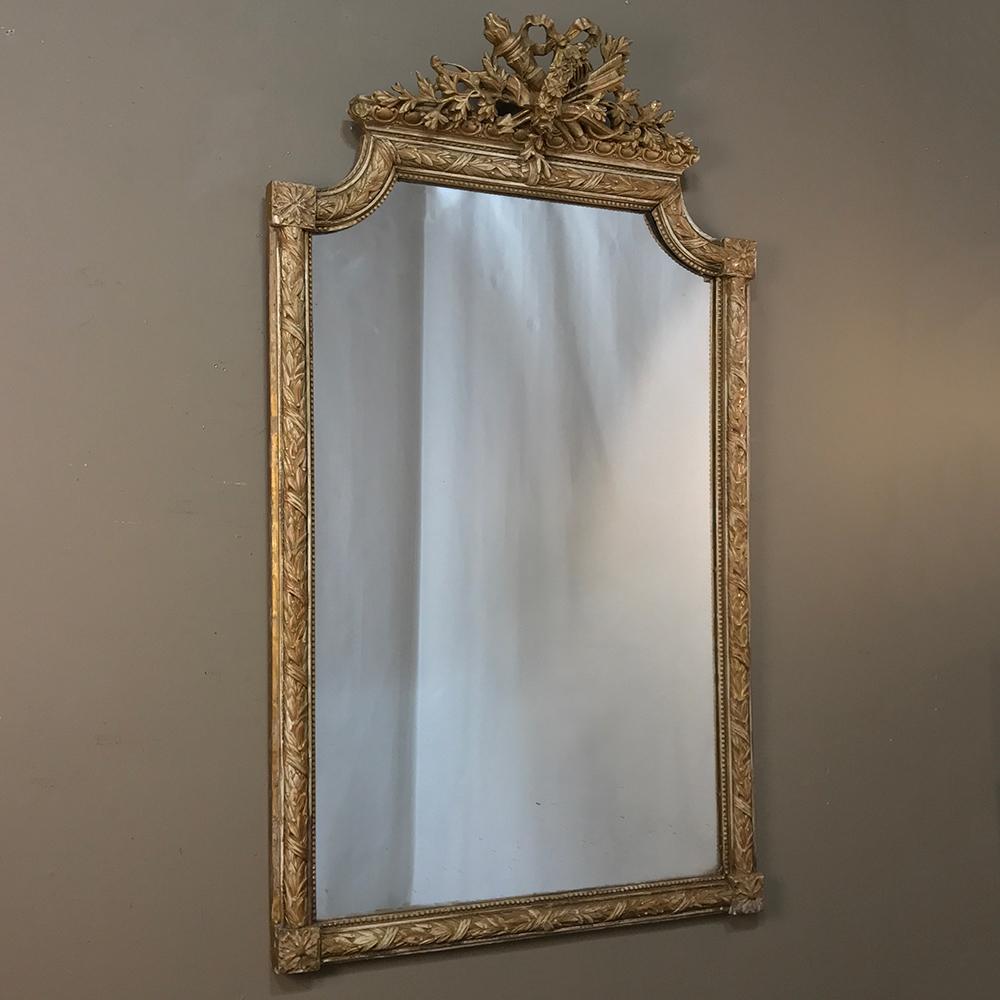 Gilt 19th Century French Louis XVI Style Gilded Mirror