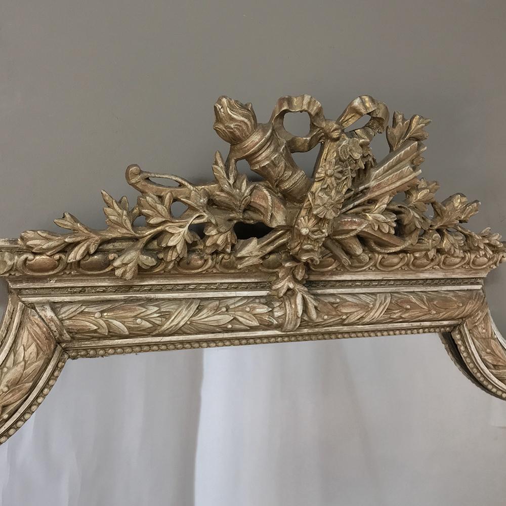 19th Century French Louis XVI Style Gilded Mirror In Good Condition In Dallas, TX