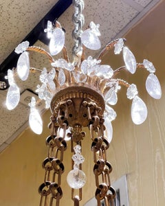 19th Century French Louis XVI Style Gilt Bronze and Rock Crystal Chandelier