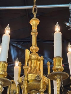 19th Century French Louis XVI Style Gilt Bronze Chandelier