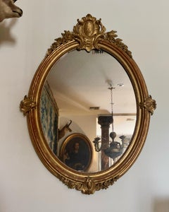 19th Century French Louis XVI Style Gilt Oval Mirror