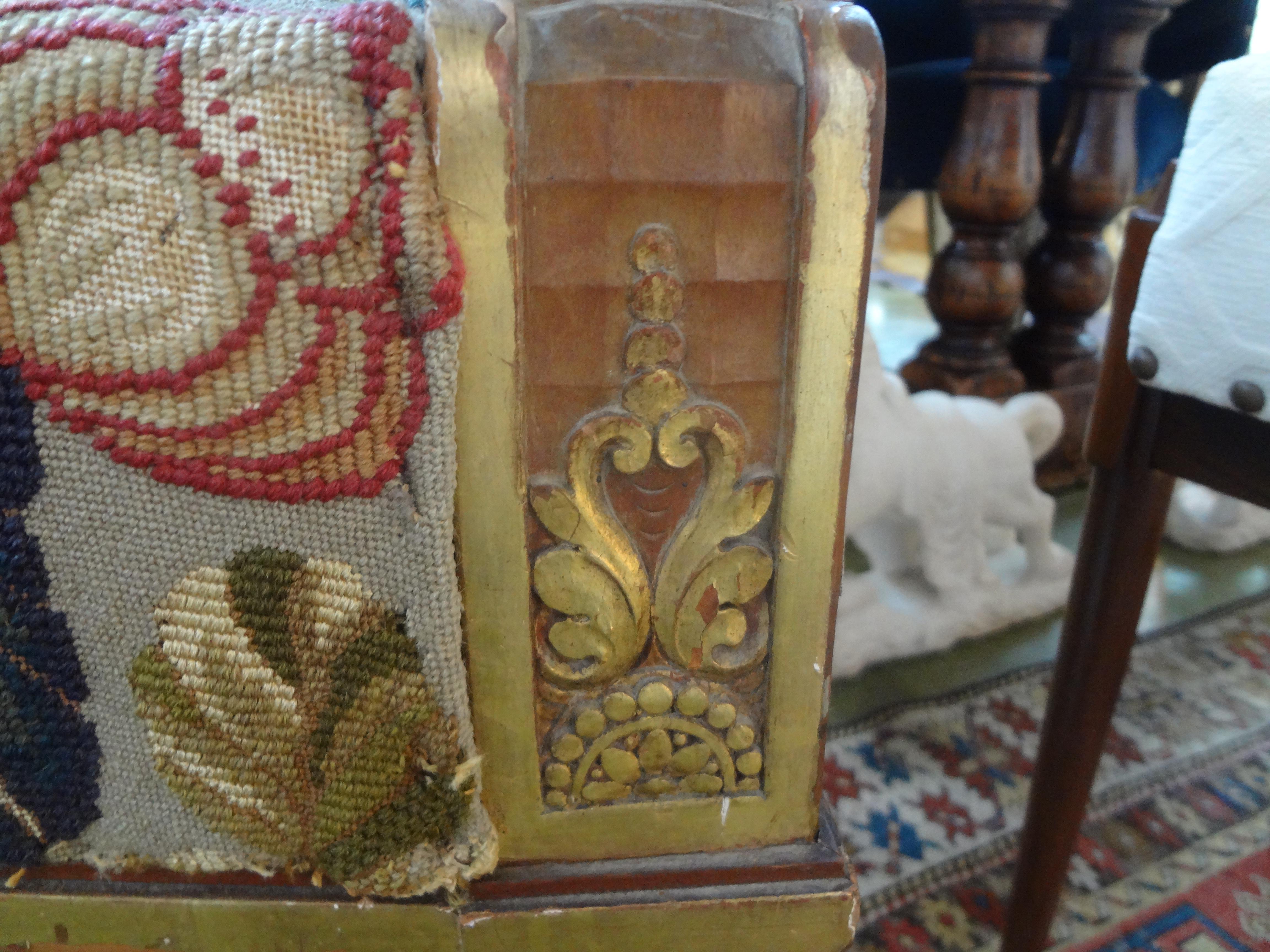 19th Century French Louis XVI Style Giltwood Chair 2