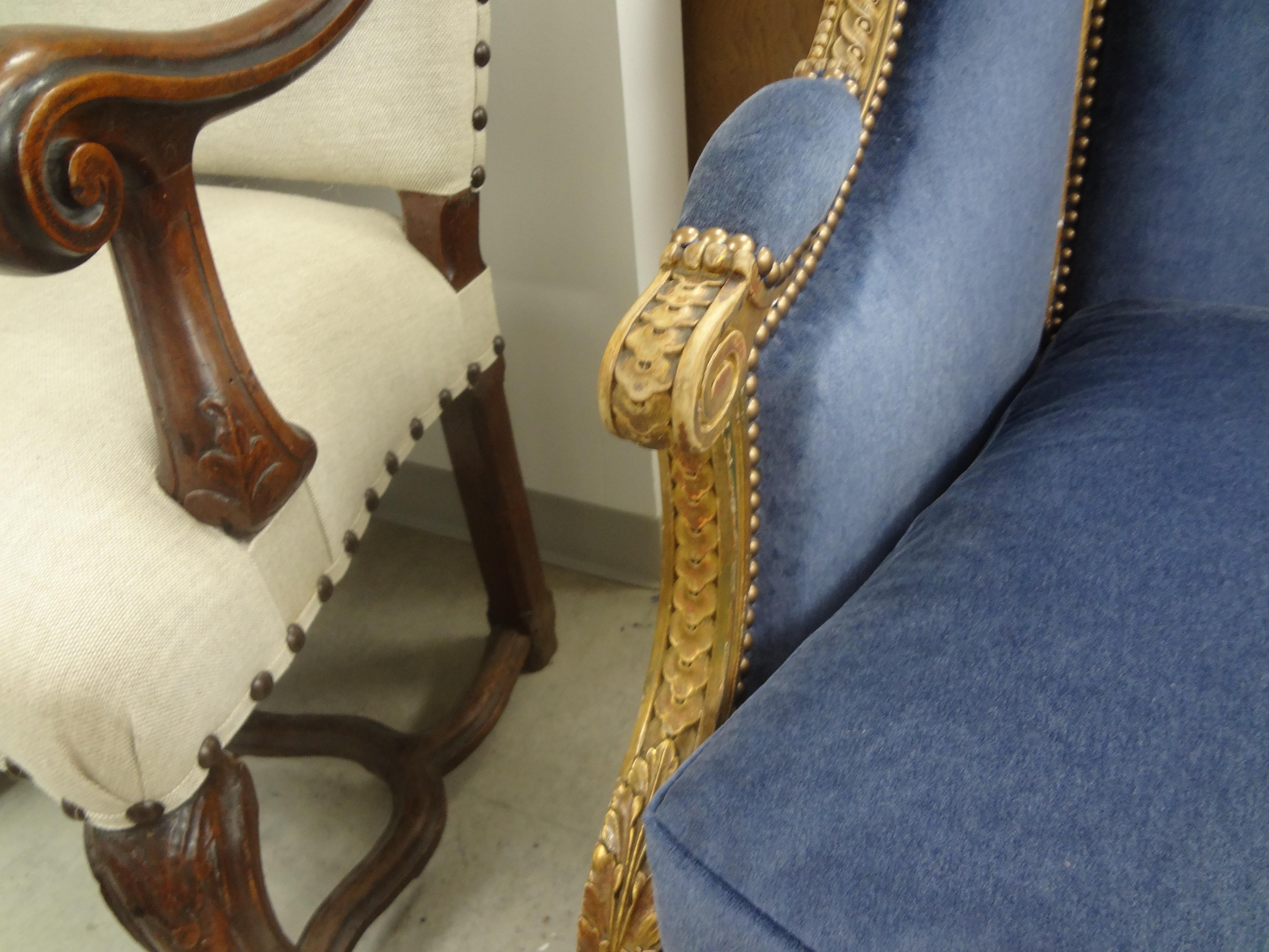 19th Century French Louis XVI Style Giltwood Bergere 2