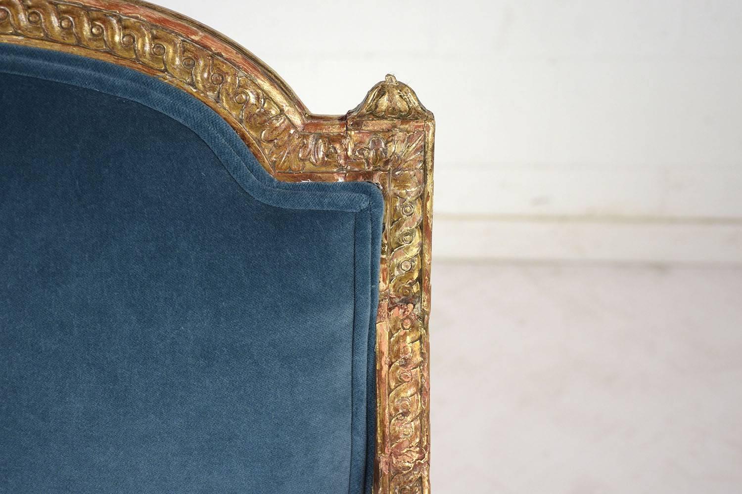 19th Century French Louis XVI Style Giltwood Bergères 7