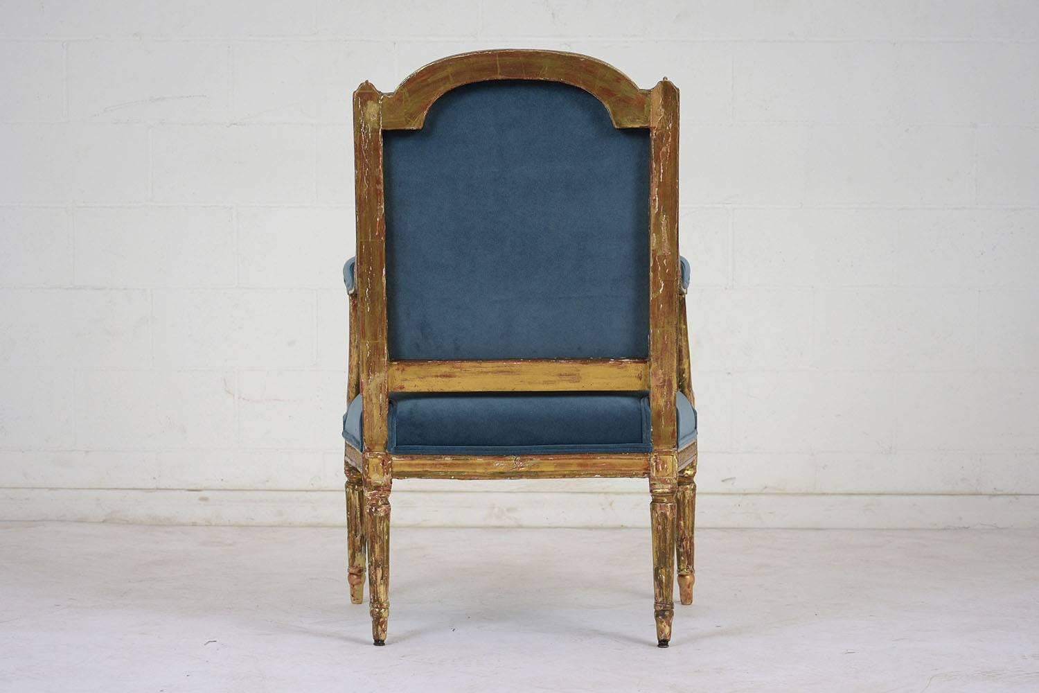 19th Century French Louis XVI Style Giltwood Bergères 3