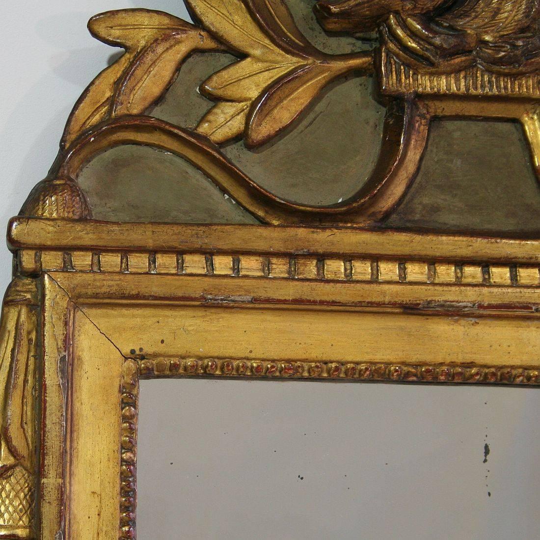 Wood 19th Century French Louis XVI Style Giltwood Bridal Mirror