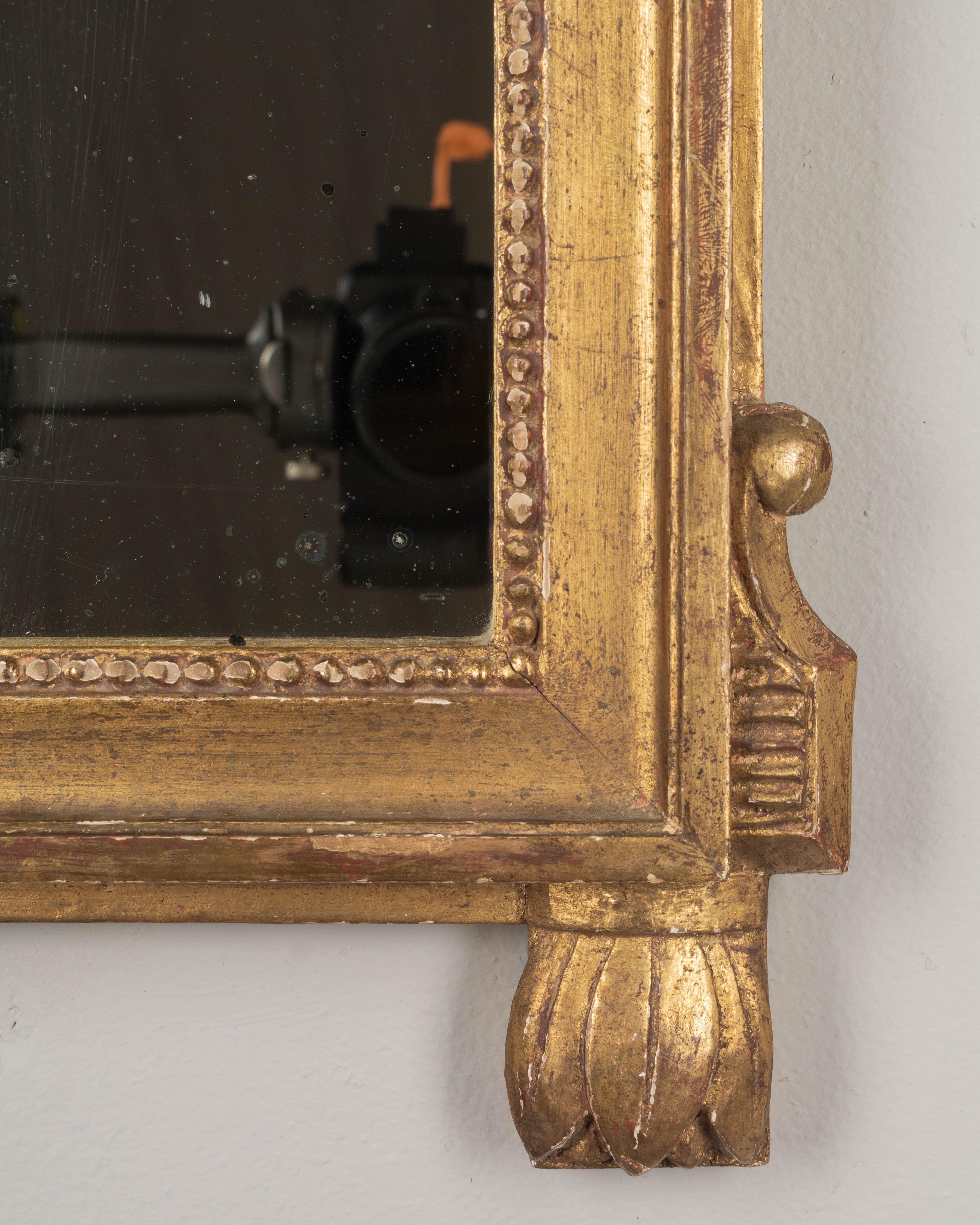 19th Century, French, Louis XVI Style Giltwood Bridal Mirror For Sale 2