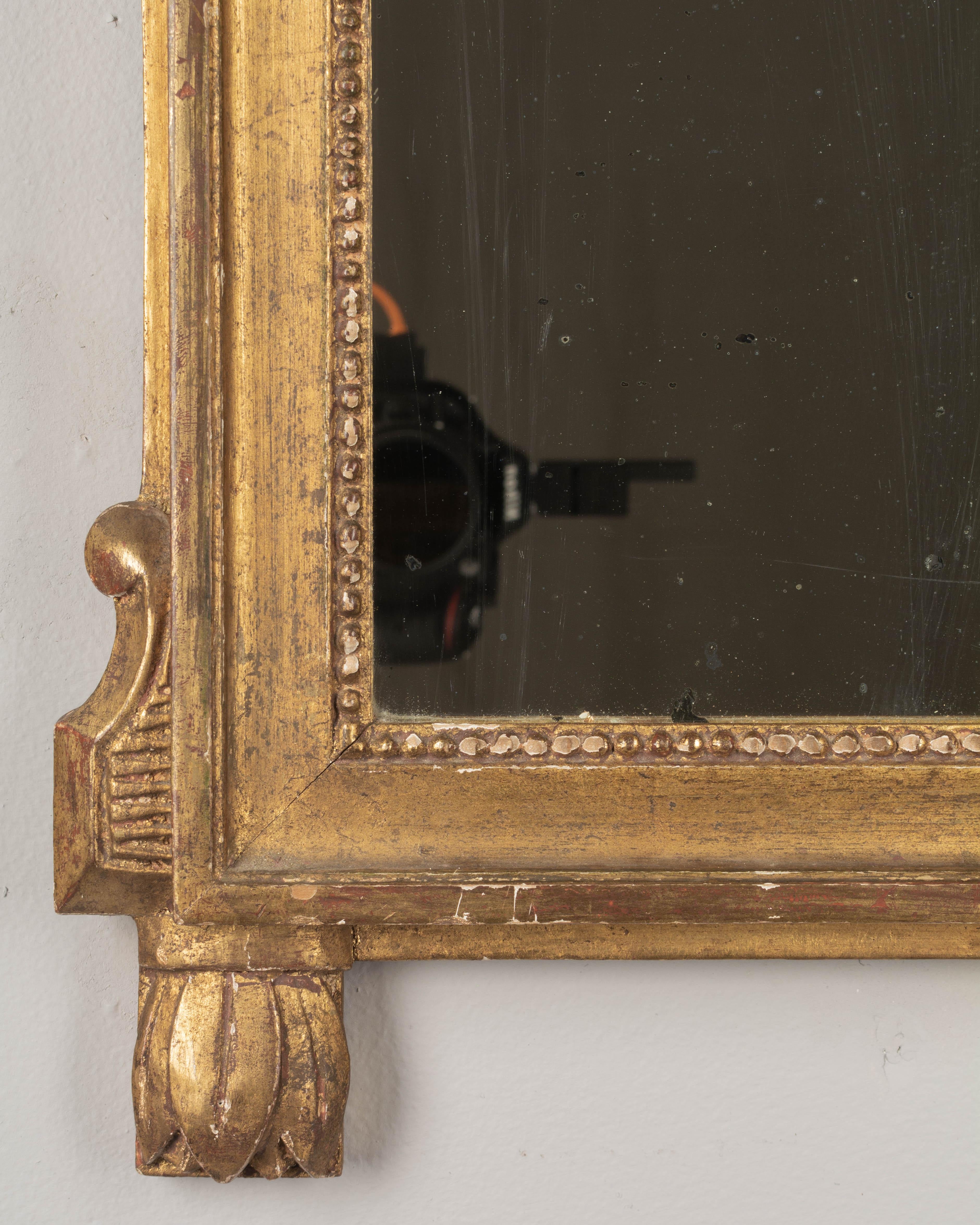 19th Century, French, Louis XVI Style Giltwood Bridal Mirror For Sale 3
