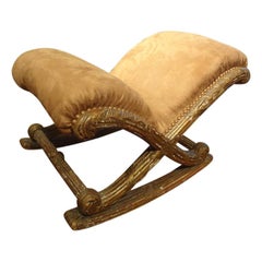 19th Century French Louis XVI Style Giltwood Footstool