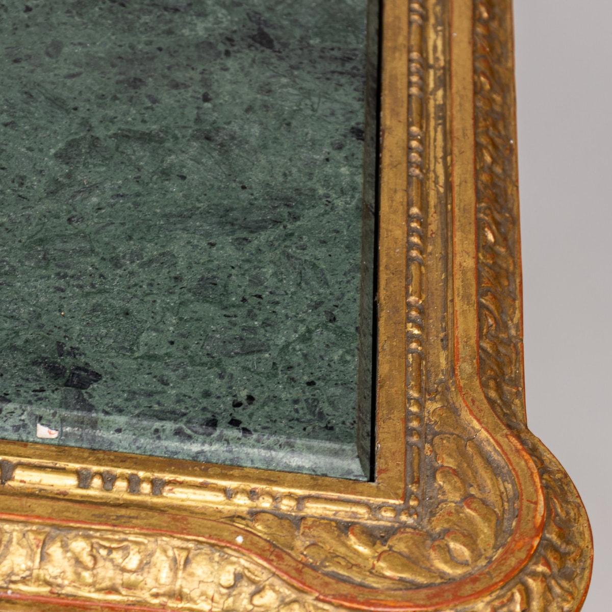 19th Century French Louis XVI Style Giltwood & Green Alp Marble Table c.1870 For Sale 3