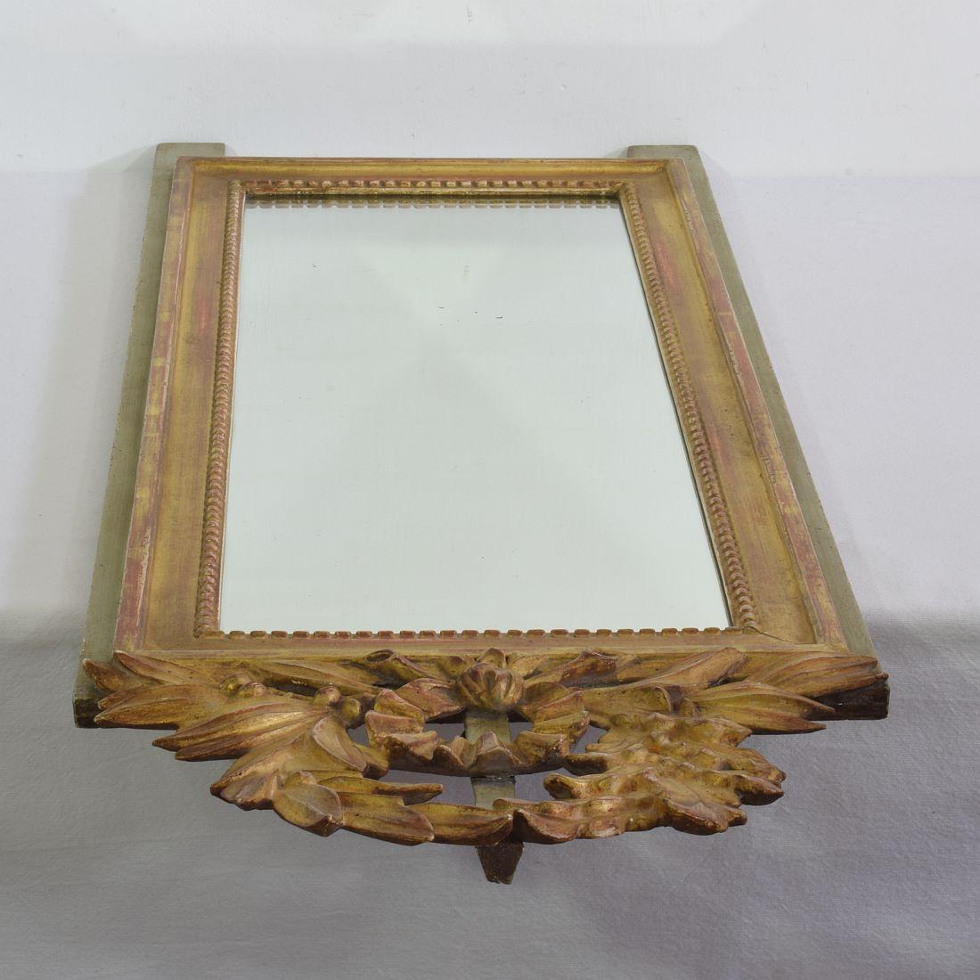 19th Century French Louis XVI Style Giltwood Mirror 6
