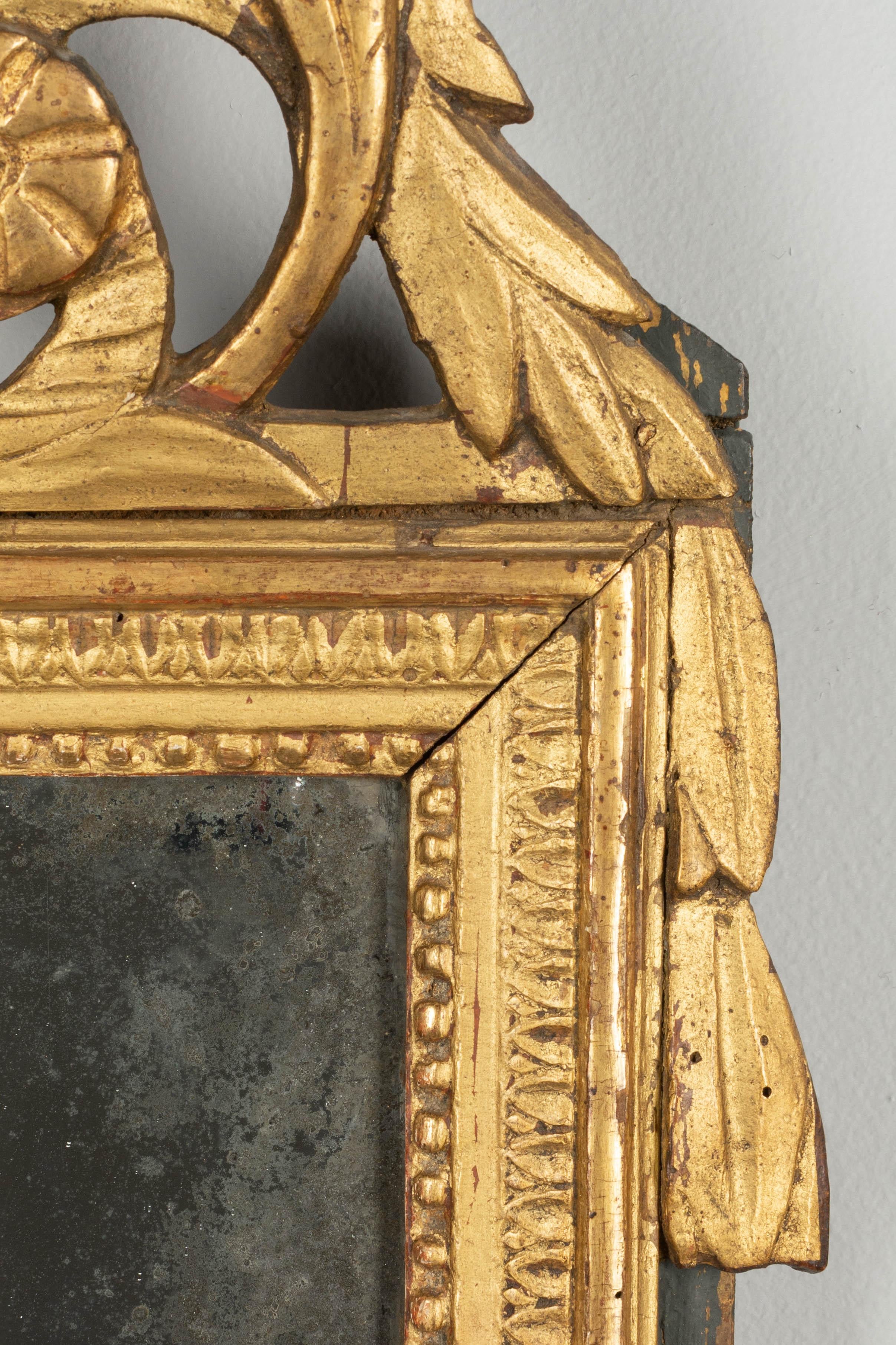 19th Century French Louis XVI Style Giltwood Mirror In Good Condition In Winter Park, FL