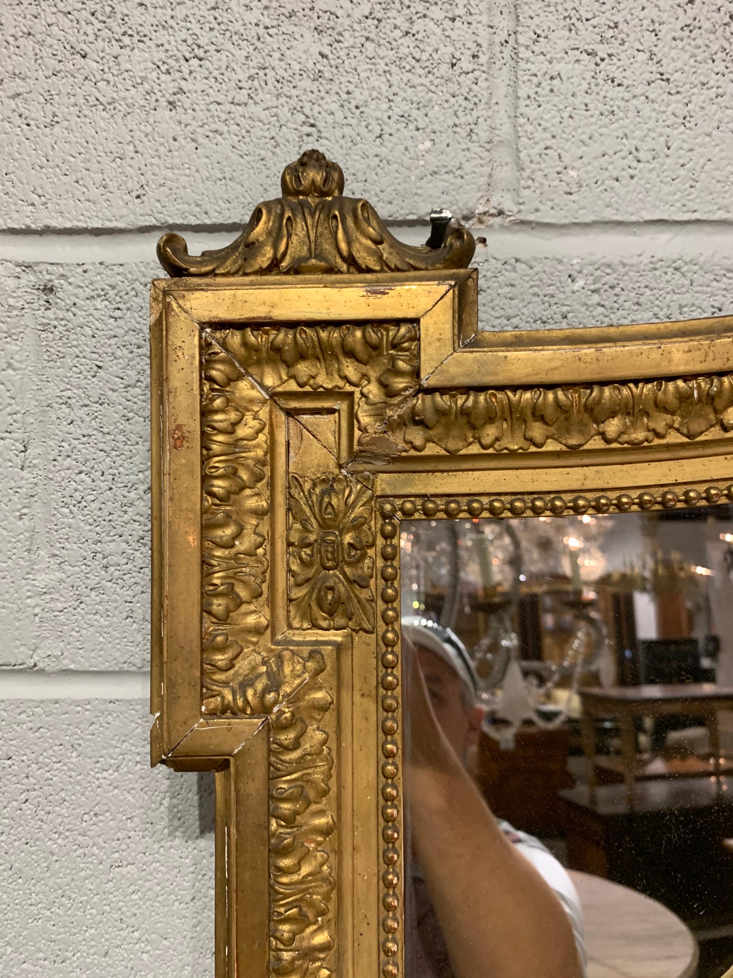 19th Century French Louis XVI Style Giltwood Mirror 1