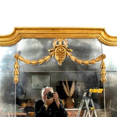 19th Century French Louis XVI Style Giltwood Pareclose Mirror w/Original Glass