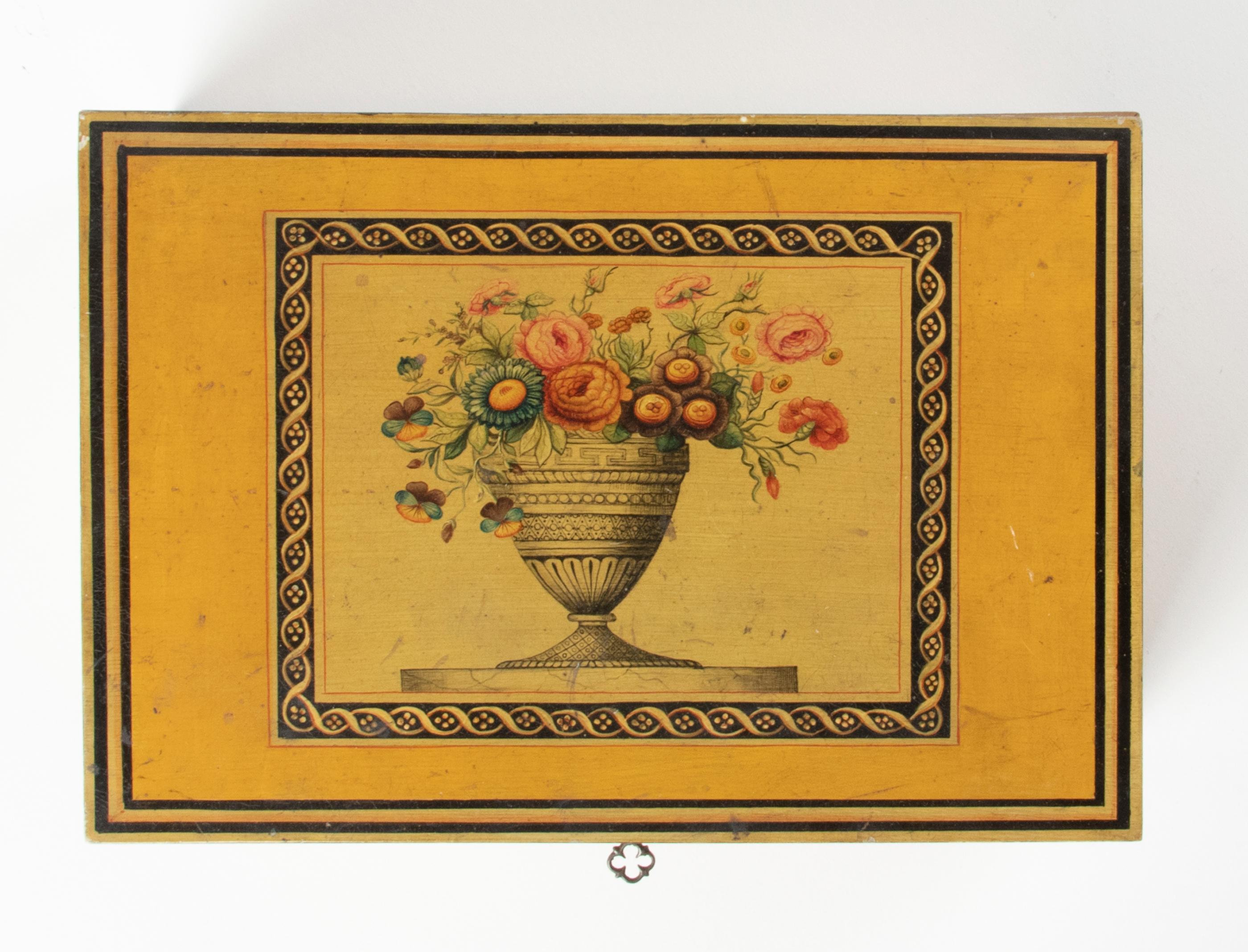 19th Century French Louis XVI Style Hand Painted Wooden Box 3