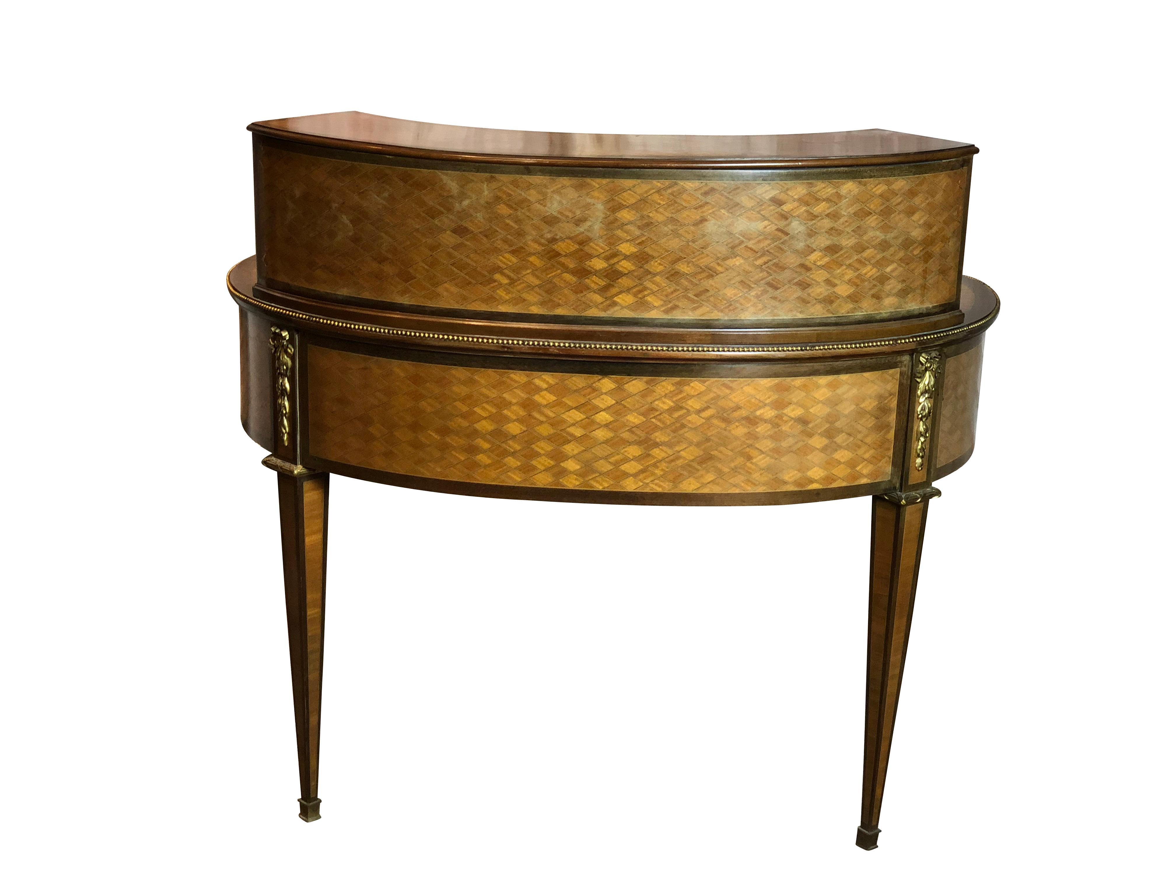 Gilt 19th Century French Louis XVI Style Kidney Shaped Desk