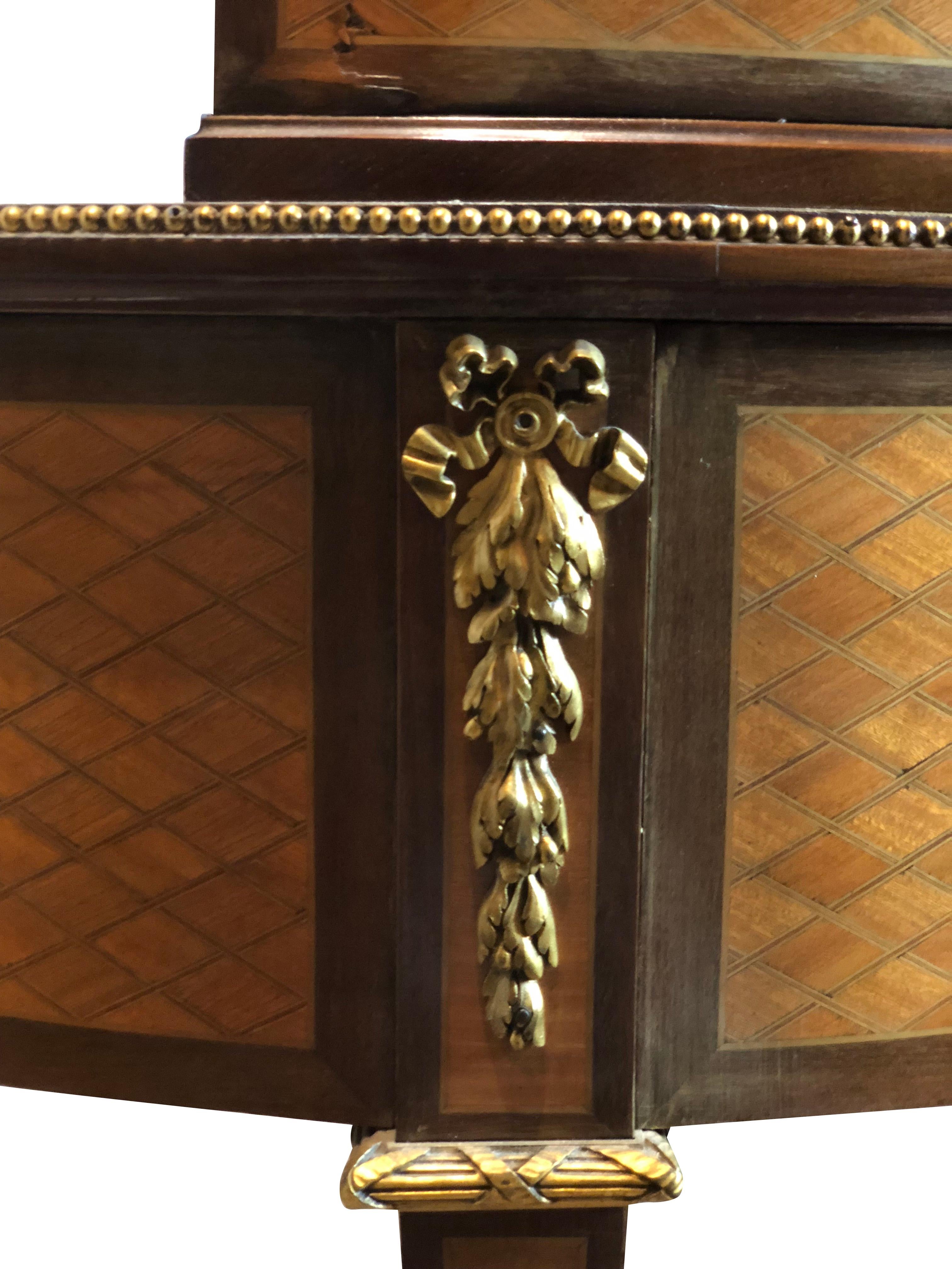 Bronze 19th Century French Louis XVI Style Kidney Shaped Desk