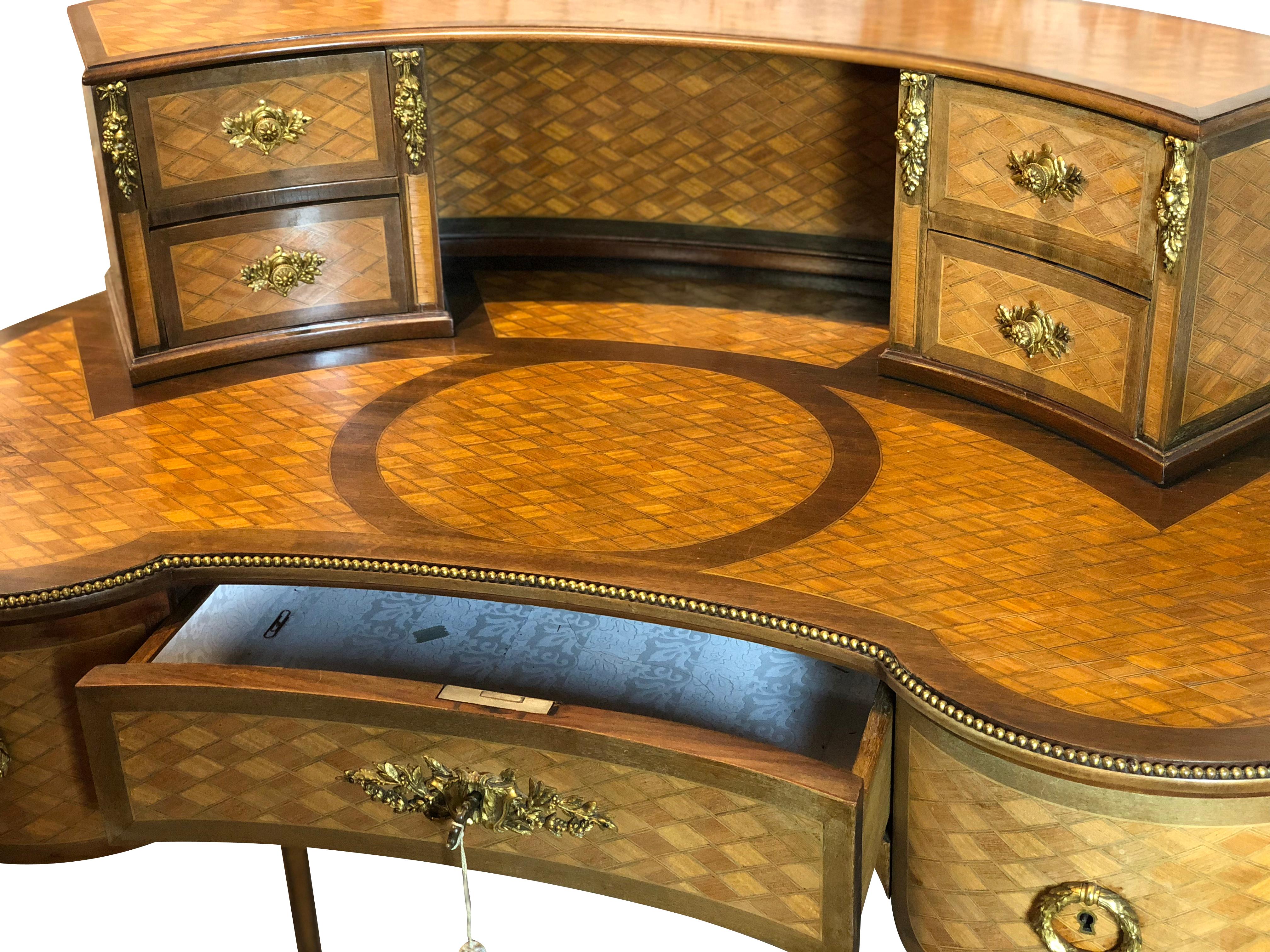 19th Century French Louis XVI Style Kidney Shaped Desk 3