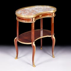 19th Century French Louis XVI Style Kidney Shaped Marble Top Table