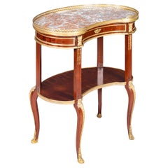 19th Century French Louis XVI Style Kidney Shaped Marble Top Table