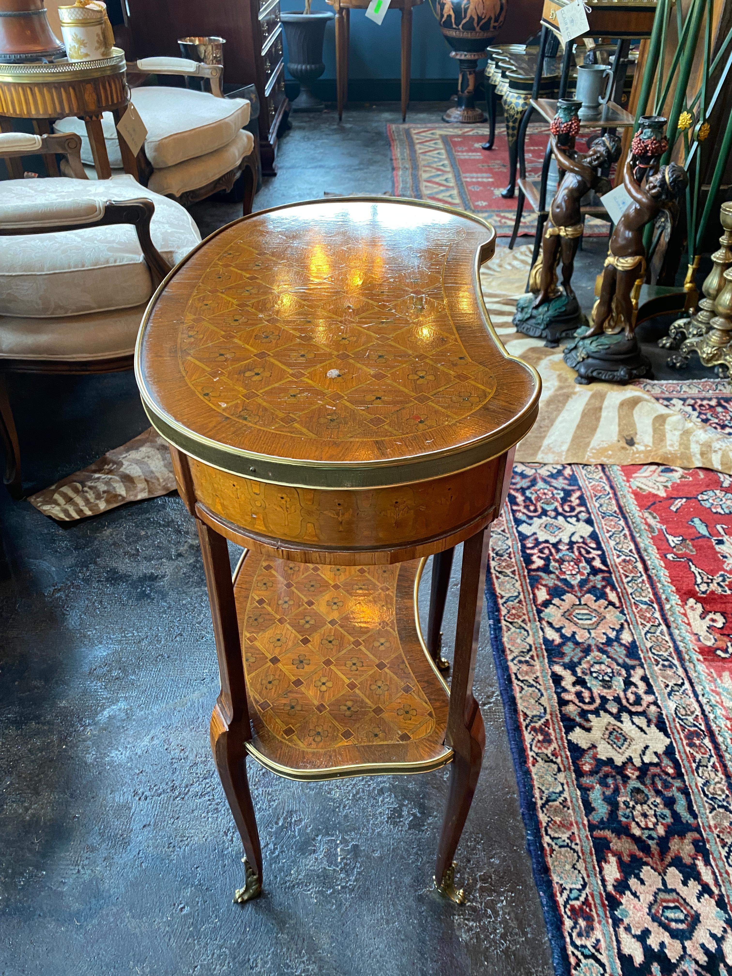 19th Century French Louis XVI Style Kidney Side Table 6