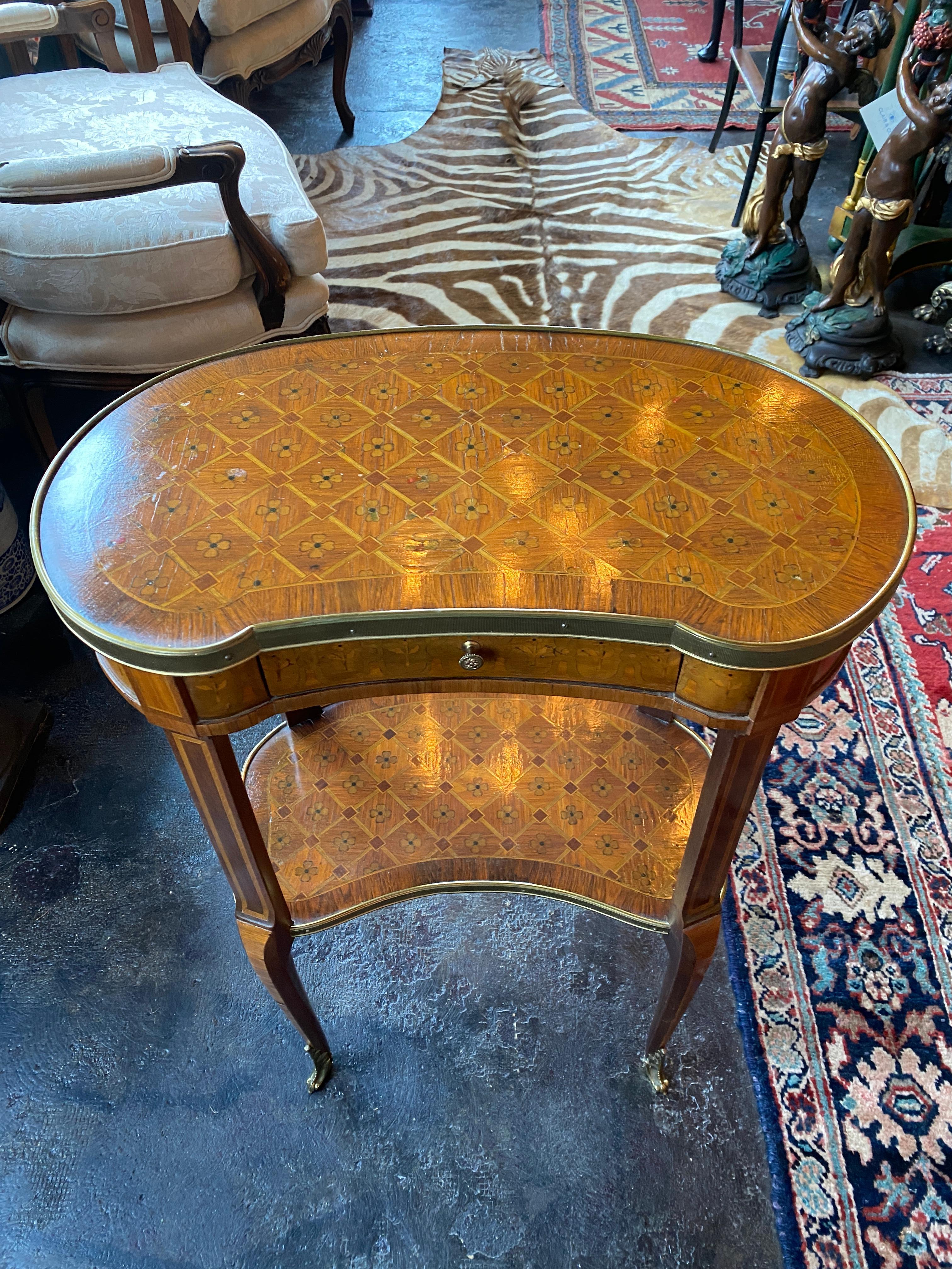 19th Century French Louis XVI Style Kidney Side Table 7