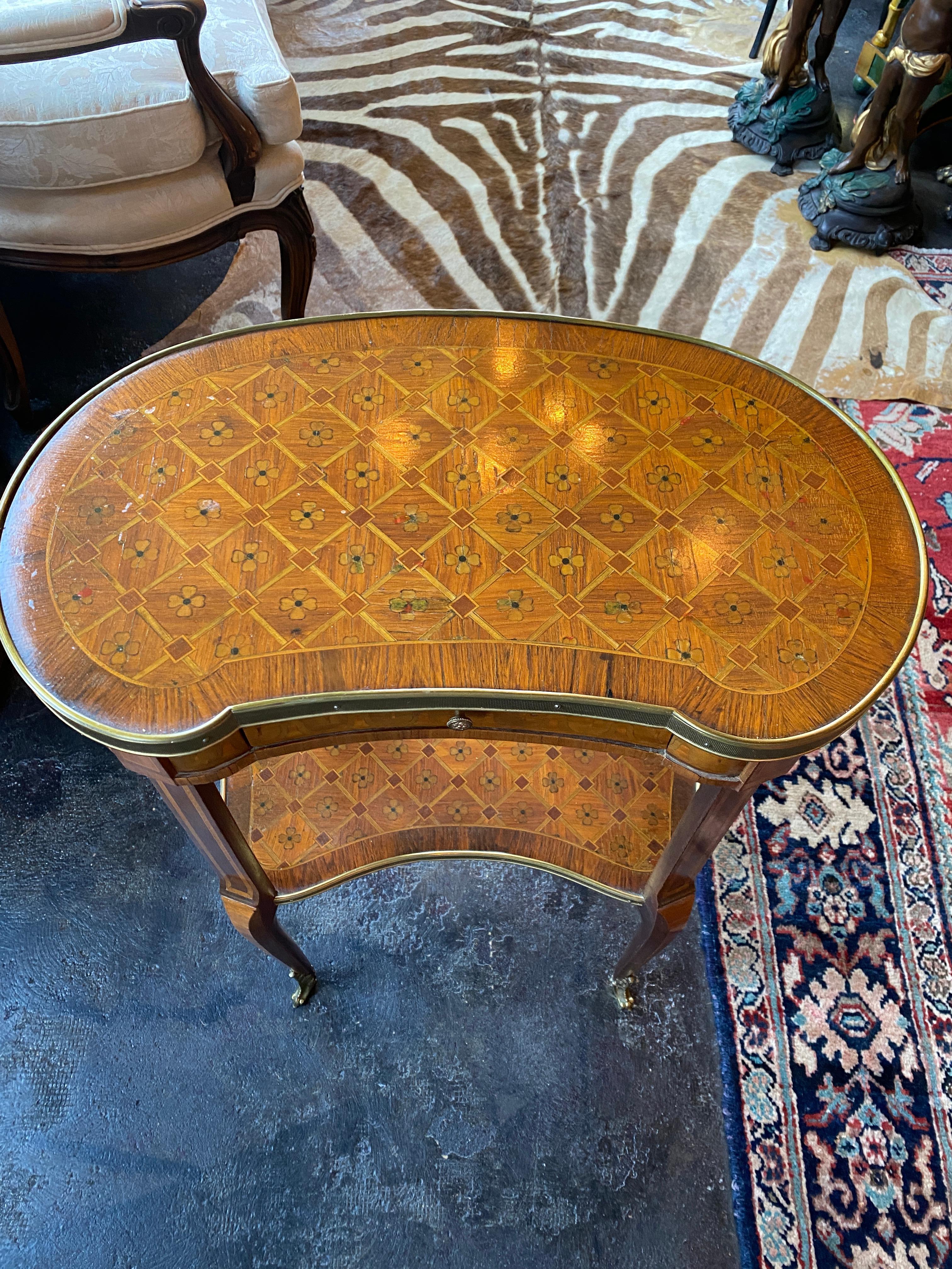 19th Century French Louis XVI Style Kidney Side Table 8