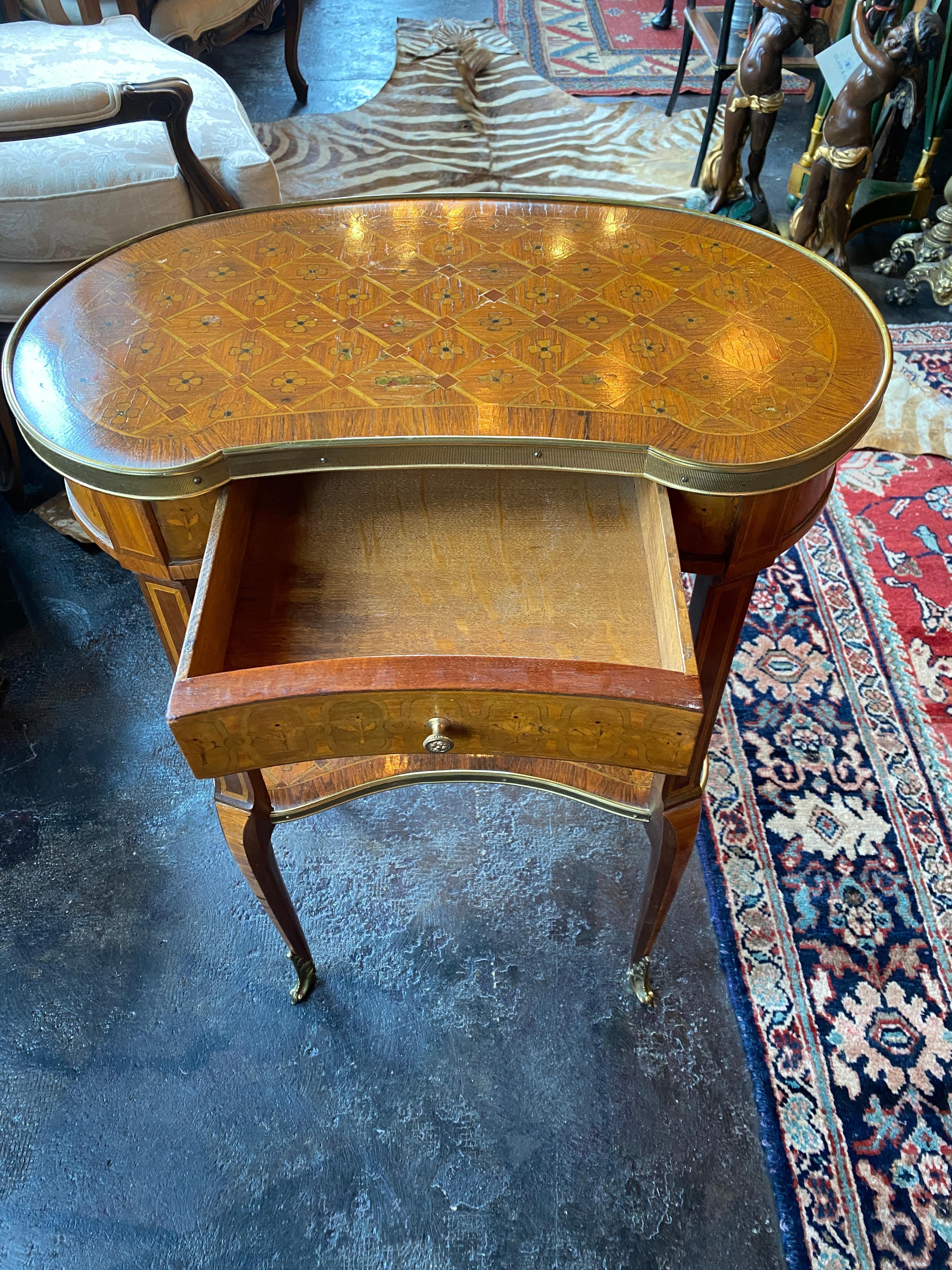 European 19th Century French Louis XVI Style Kidney Side Table