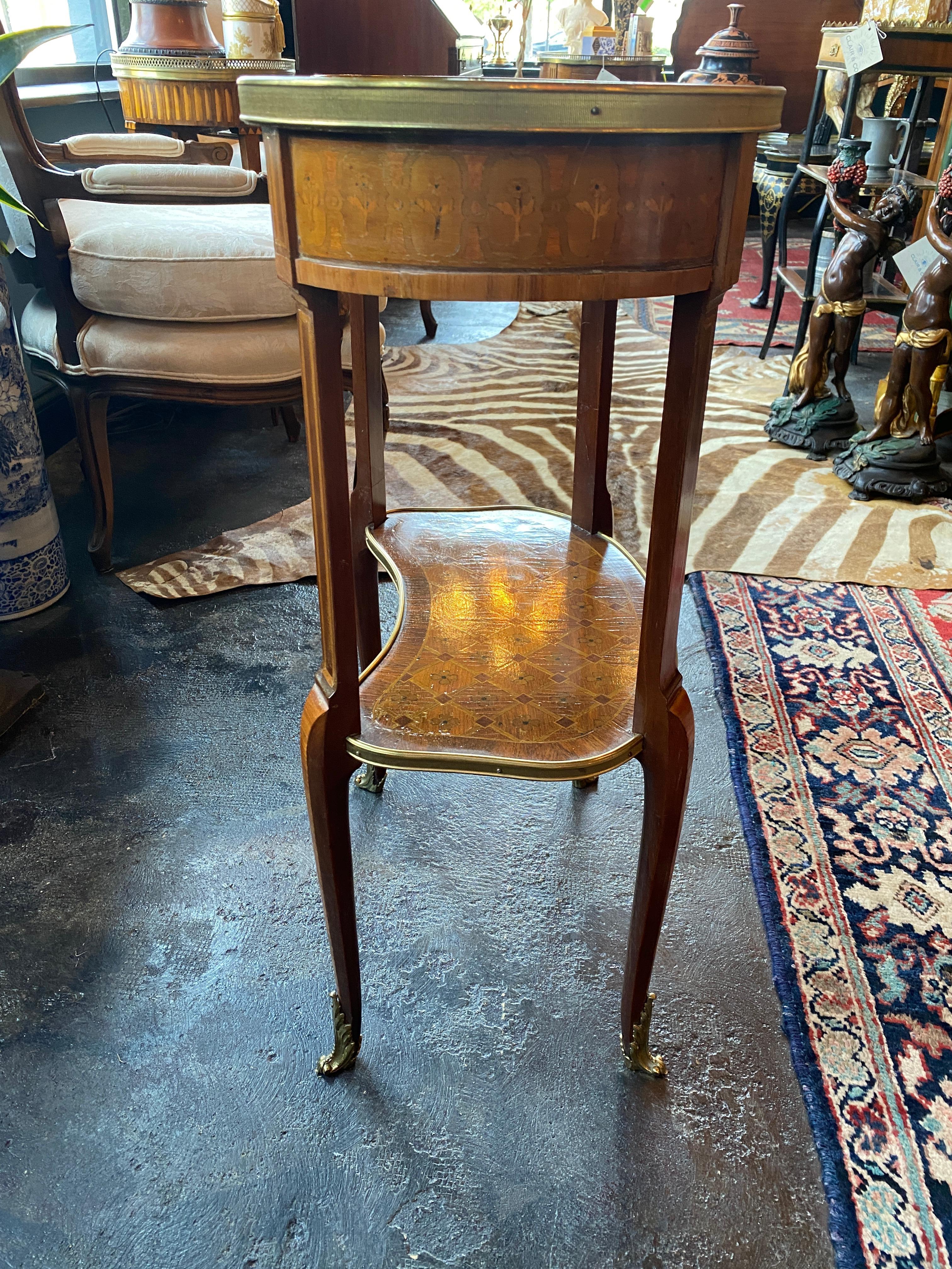 19th Century French Louis XVI Style Kidney Side Table 3