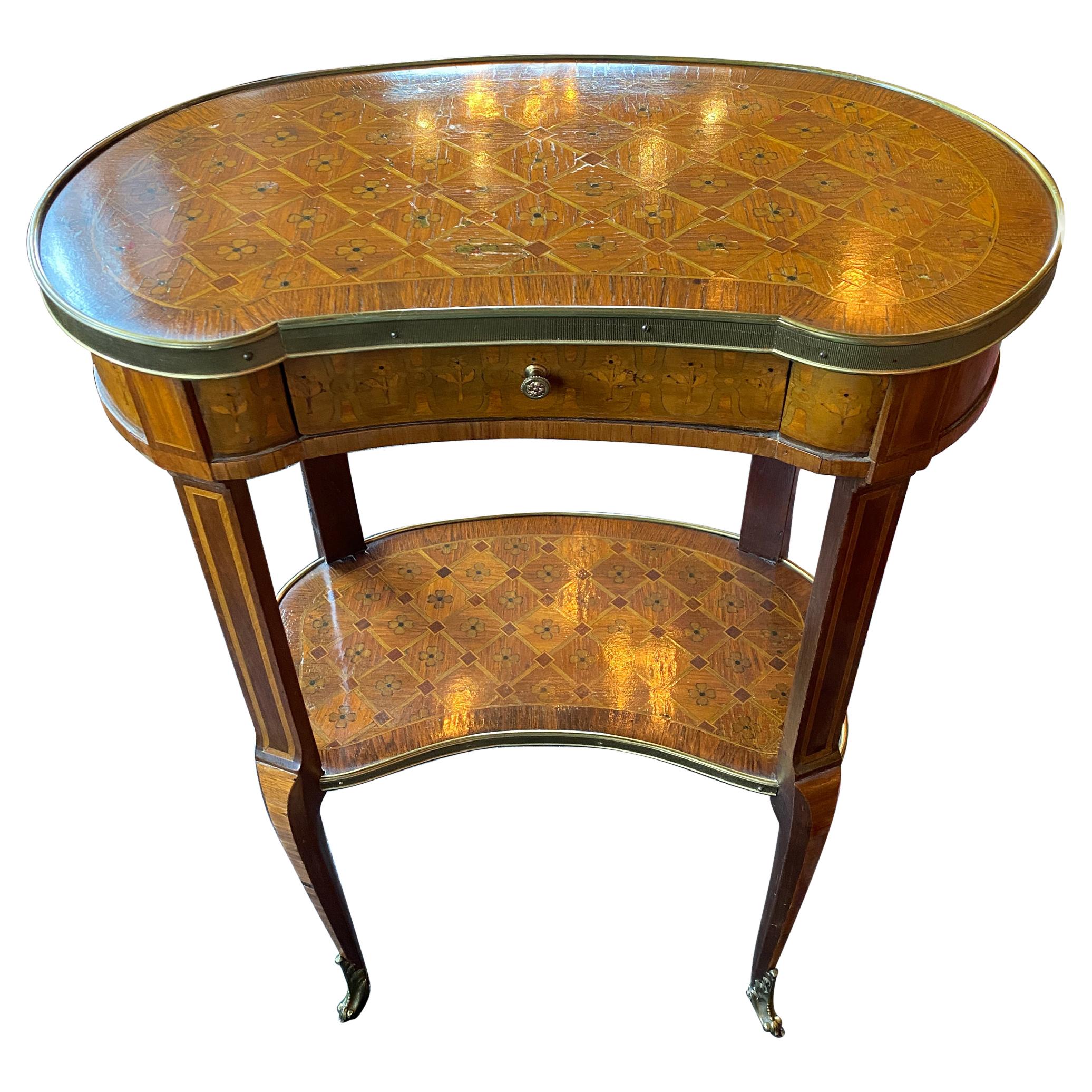 19th Century French Louis XVI Style Kidney Side Table