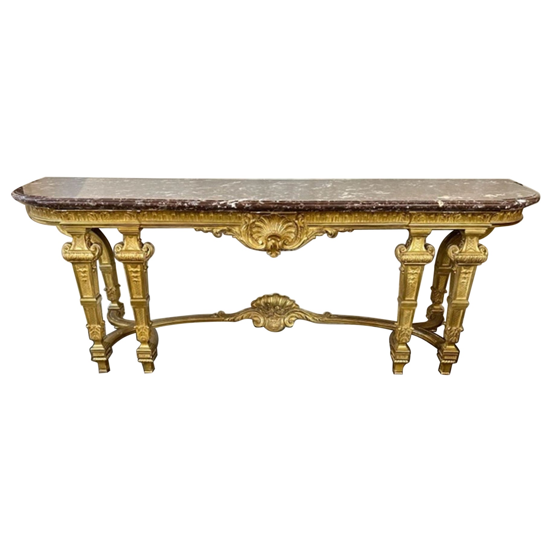 19. Jahrhundert Französisch Louis XVI-Stil große Skala Giltwood Konsole