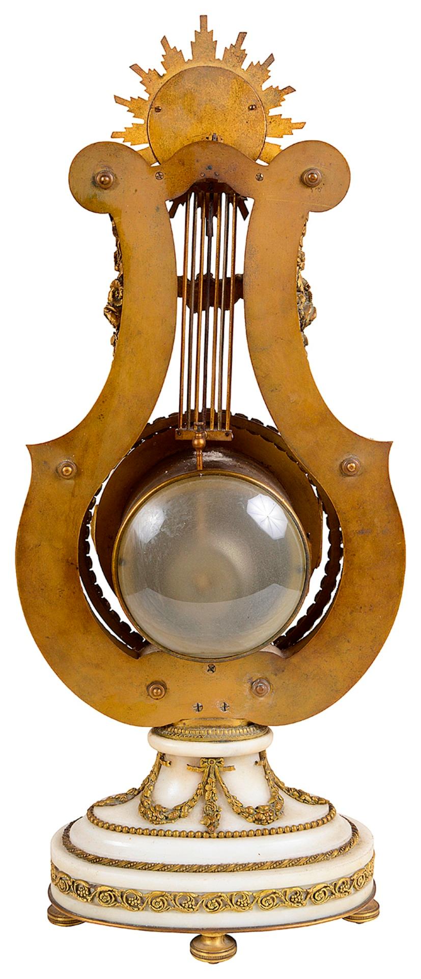 19th Century French Louis XVI Style Lyre Shape Clock For Sale 1