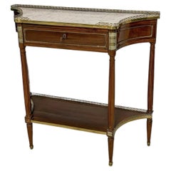 19th Century French Louis XVI Style Mahogany and Marble Console Table