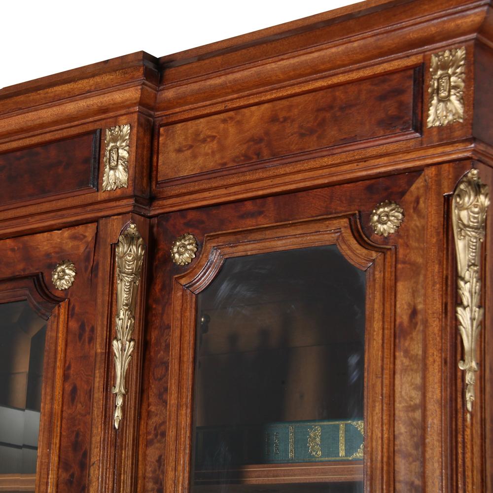 19th Century French Louis XVI Style Mahogany Bookcase Vitrine Cabinet 2