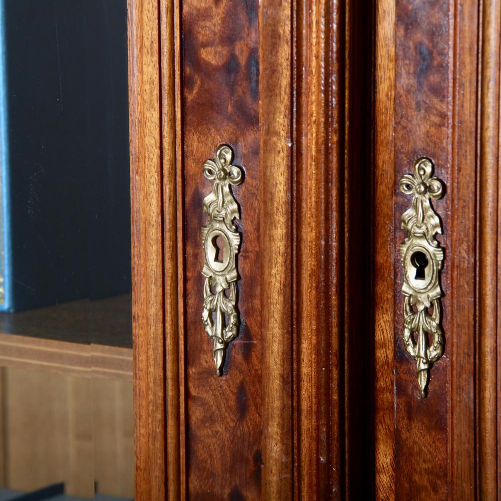 19th Century French Louis XVI Style Mahogany Bookcase Vitrine Cabinet 3