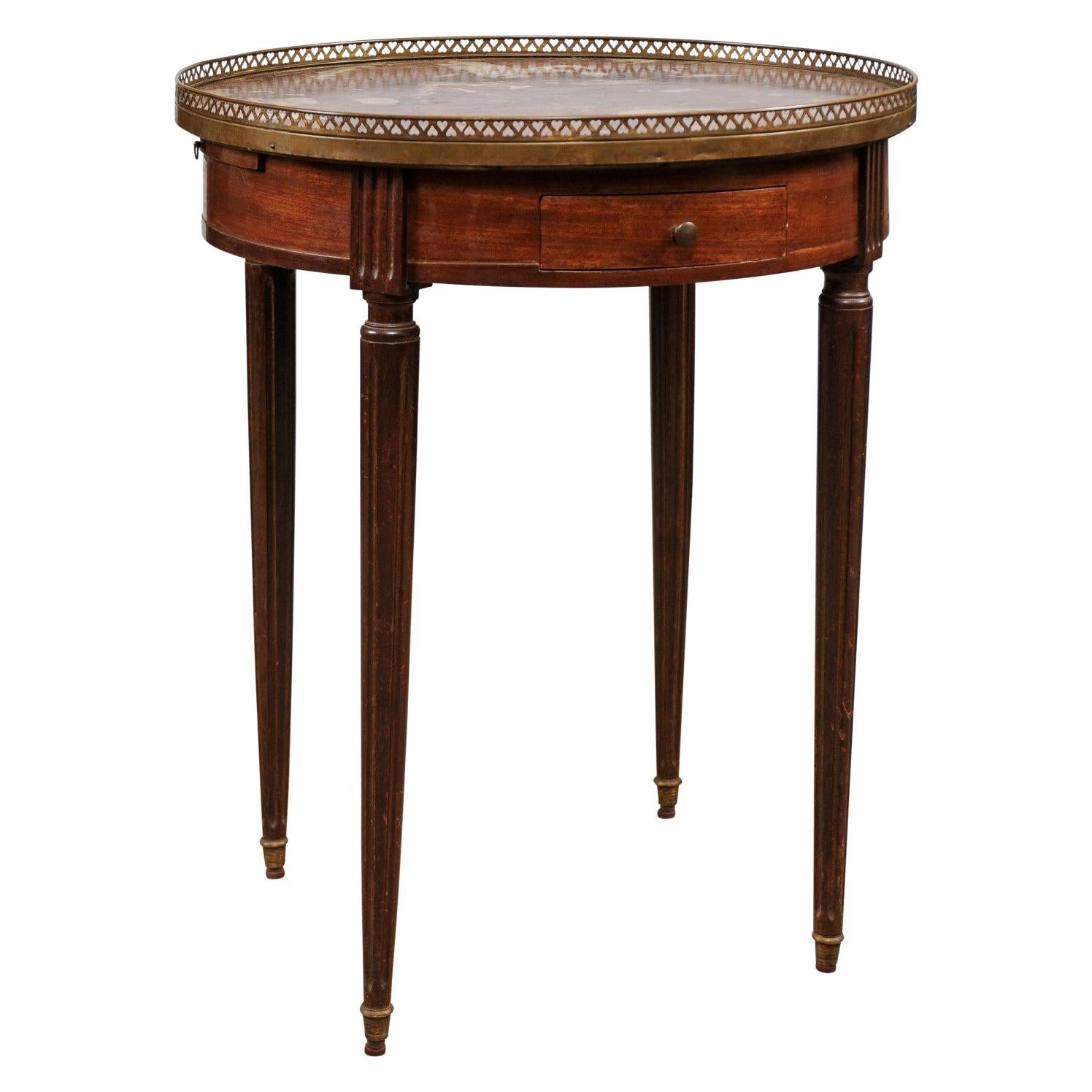 19th Century French Louis XVI Style Mahogany Bouillotte Table