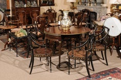 19th Century French Louis XVI Style Mahogany Game Table with Brass Accents