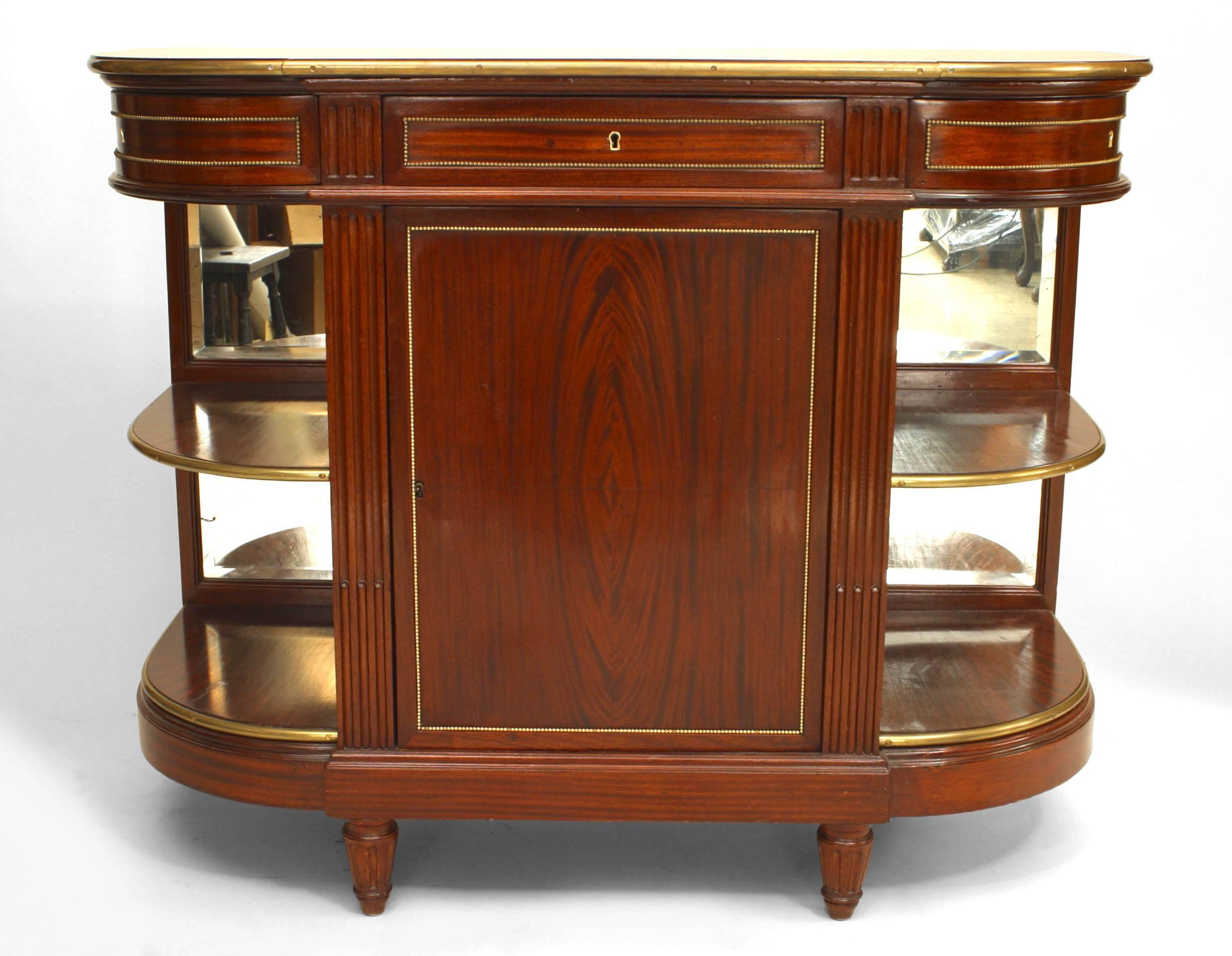 French Louis XVI Style Mahogany Server Cabinet In Good Condition For Sale In New York, NY