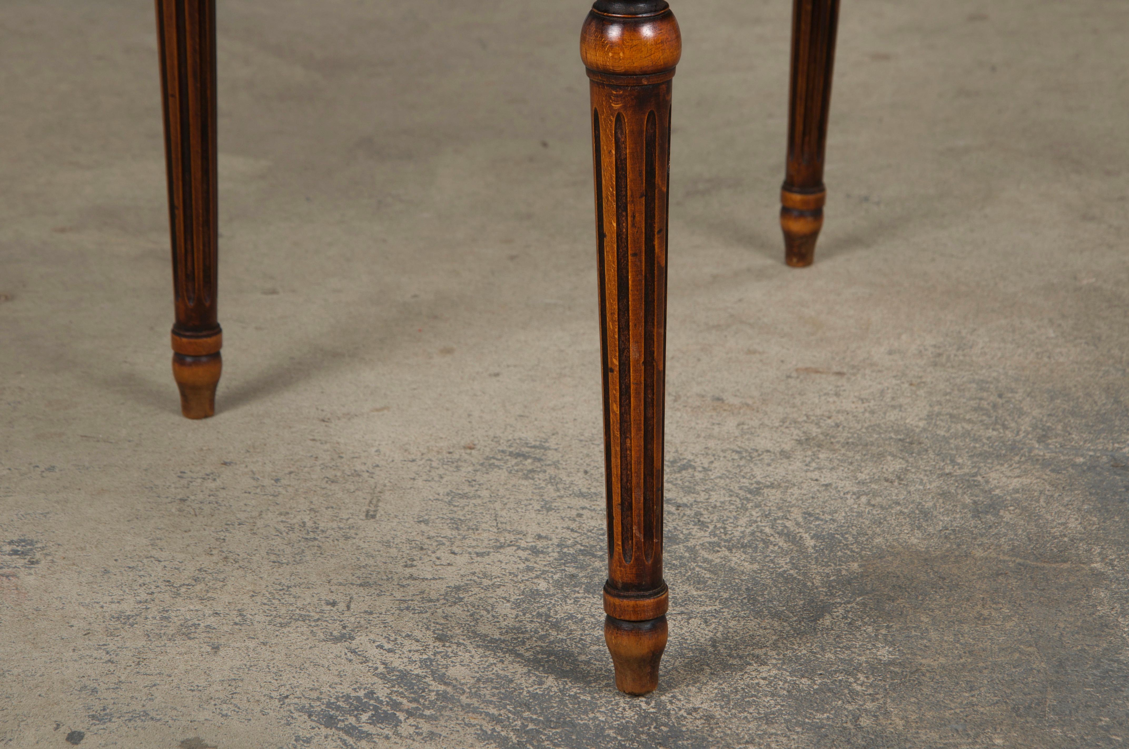 19th Century French Louis XVI Style Maple Armchairs in Green Velvet - A Pair For Sale 5