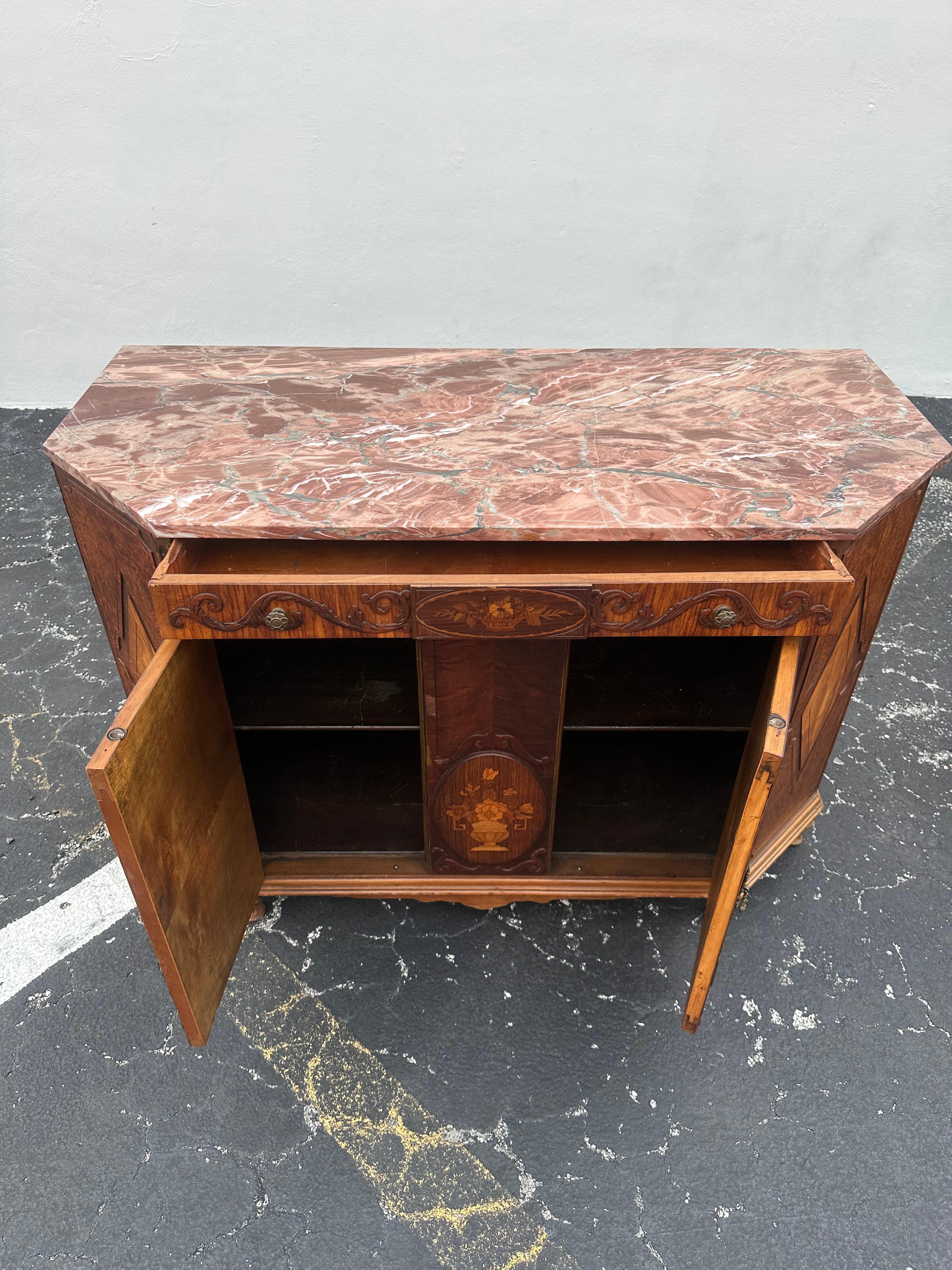 Credenza francese del XIX secolo in stile Luigi XVI con intarsio in marmo, set di 2 in vendita 13