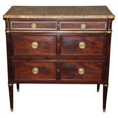 19th century French Louis XVI Style Marble Top Commode by Maison Carlihian