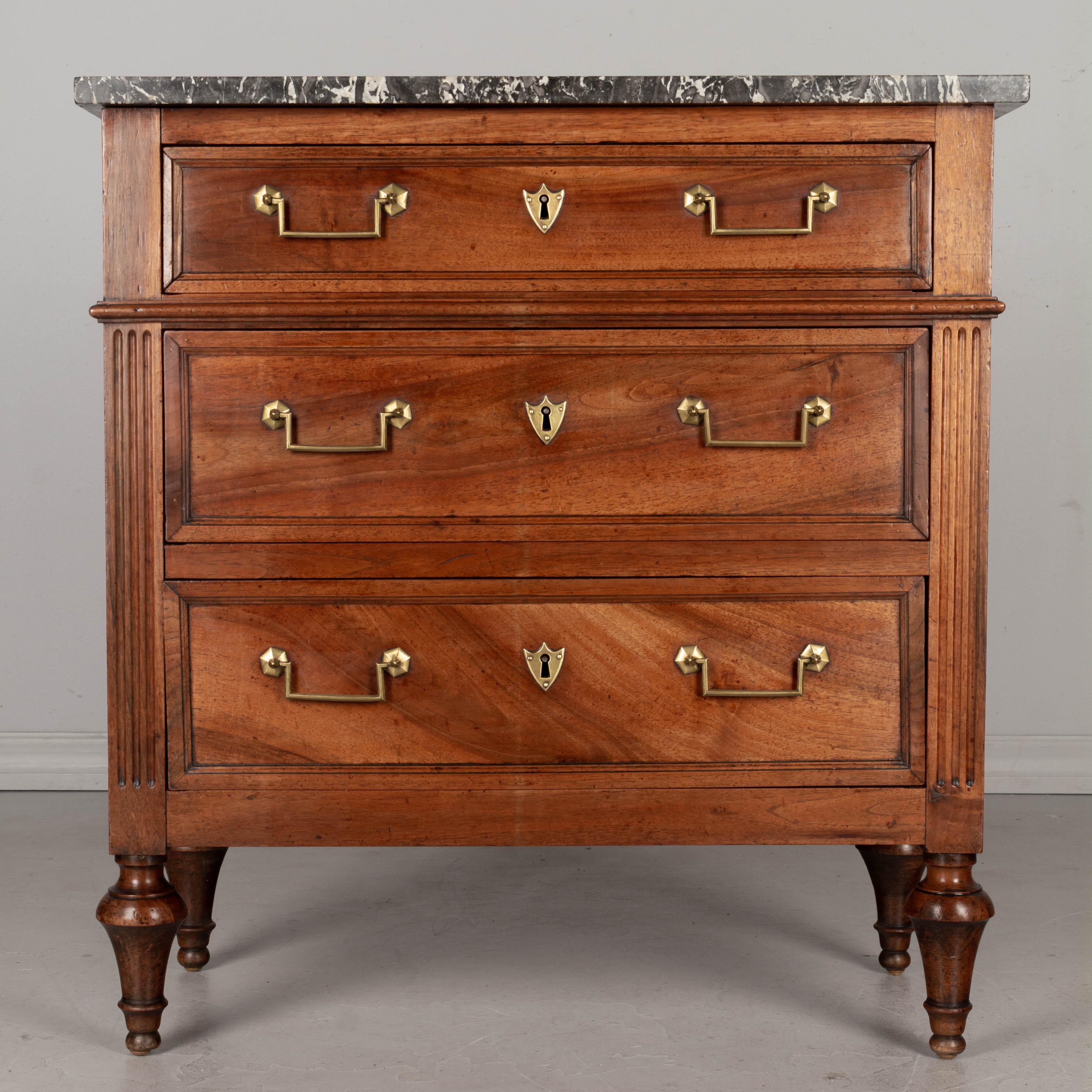 19th Century French Louis XVI Style Marble Top Commode 4