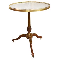 Antique 19th Century French Louis XVI Style Marble Top Gueridon Table Circa 1880