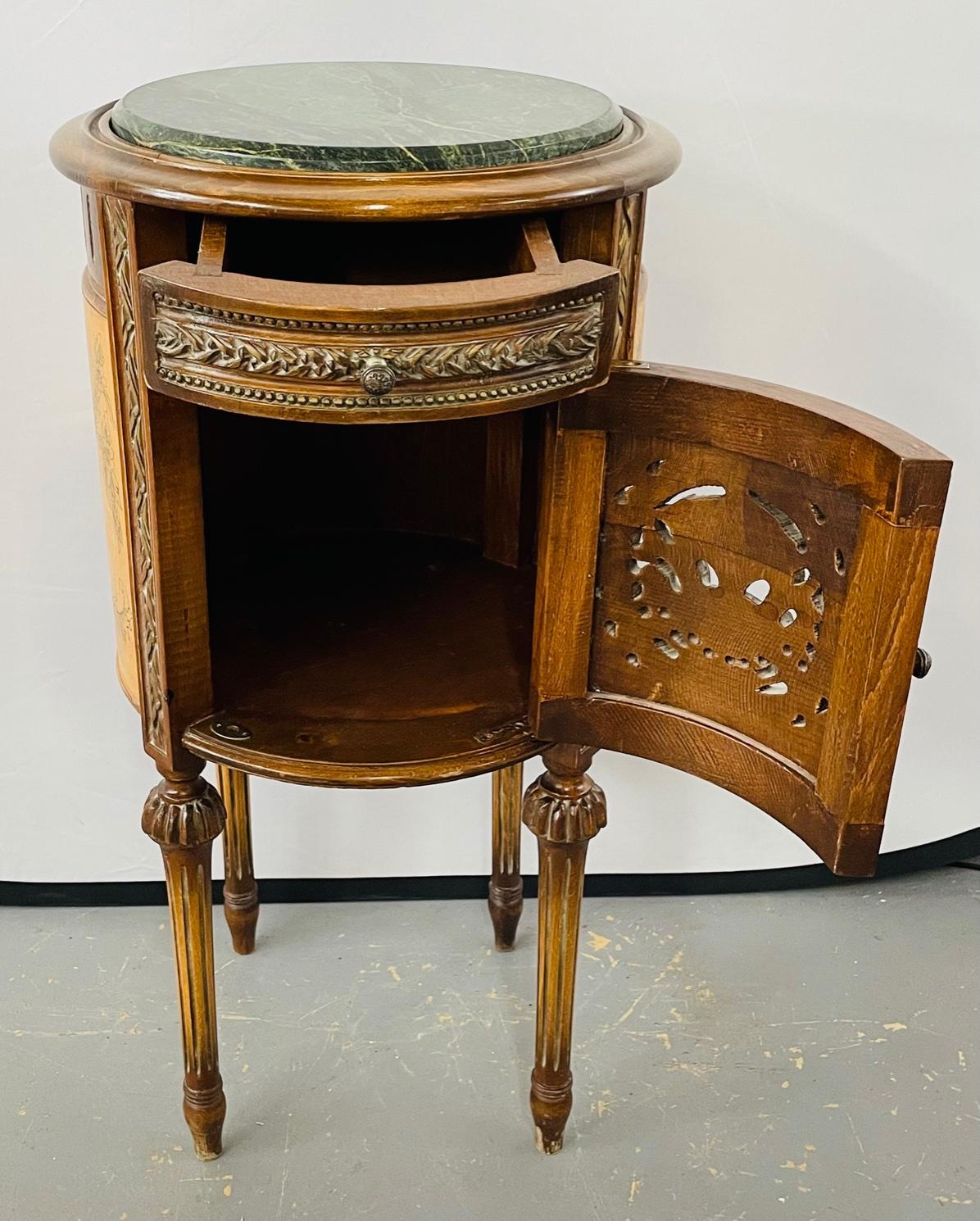 19th Century French Louis XVI Style Marble Top Nightstand, Side or End Table 8